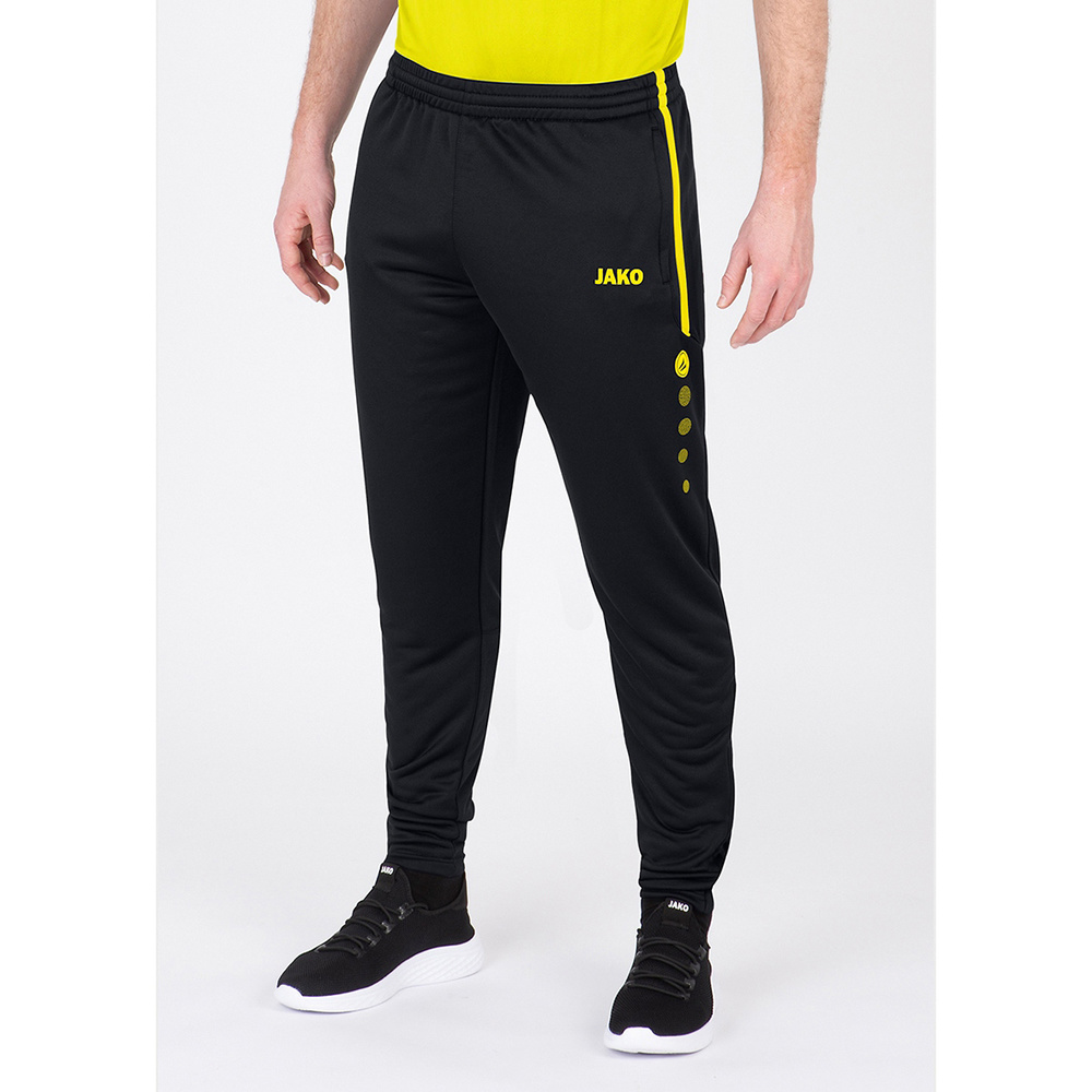 PANTALÓN JAKO TRAINING ACTIVE NEGRO-AMARILLO NEÓN NIÑO. 