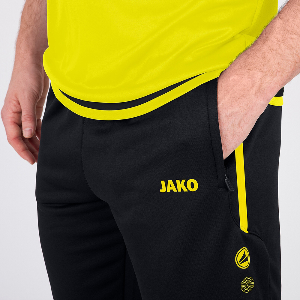 PANTALÓN JAKO TRAINING ACTIVE NEGRO-AMARILLO NEÓN NIÑO. 