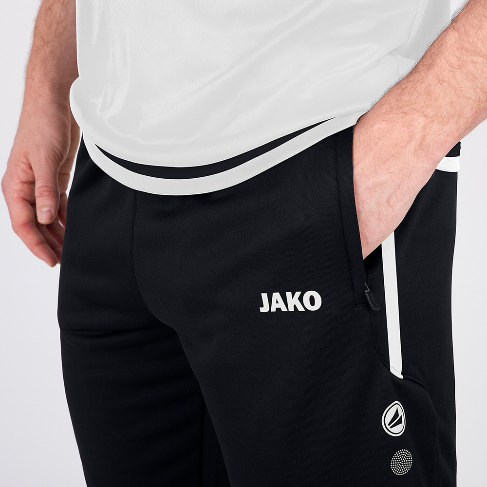 PANTALÓN JAKO TRAINING ACTIVE NEGRO-BLANCO NIÑO. 