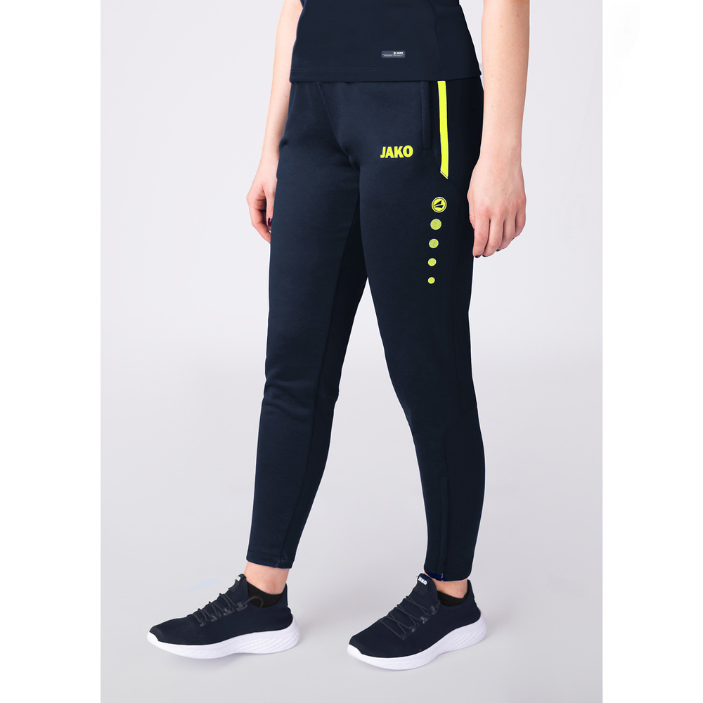 PANTALONES DE ENTRENAMIENTO JAKO ALLROUND, MARINO-AMARILLO NEÓN MUJER. 