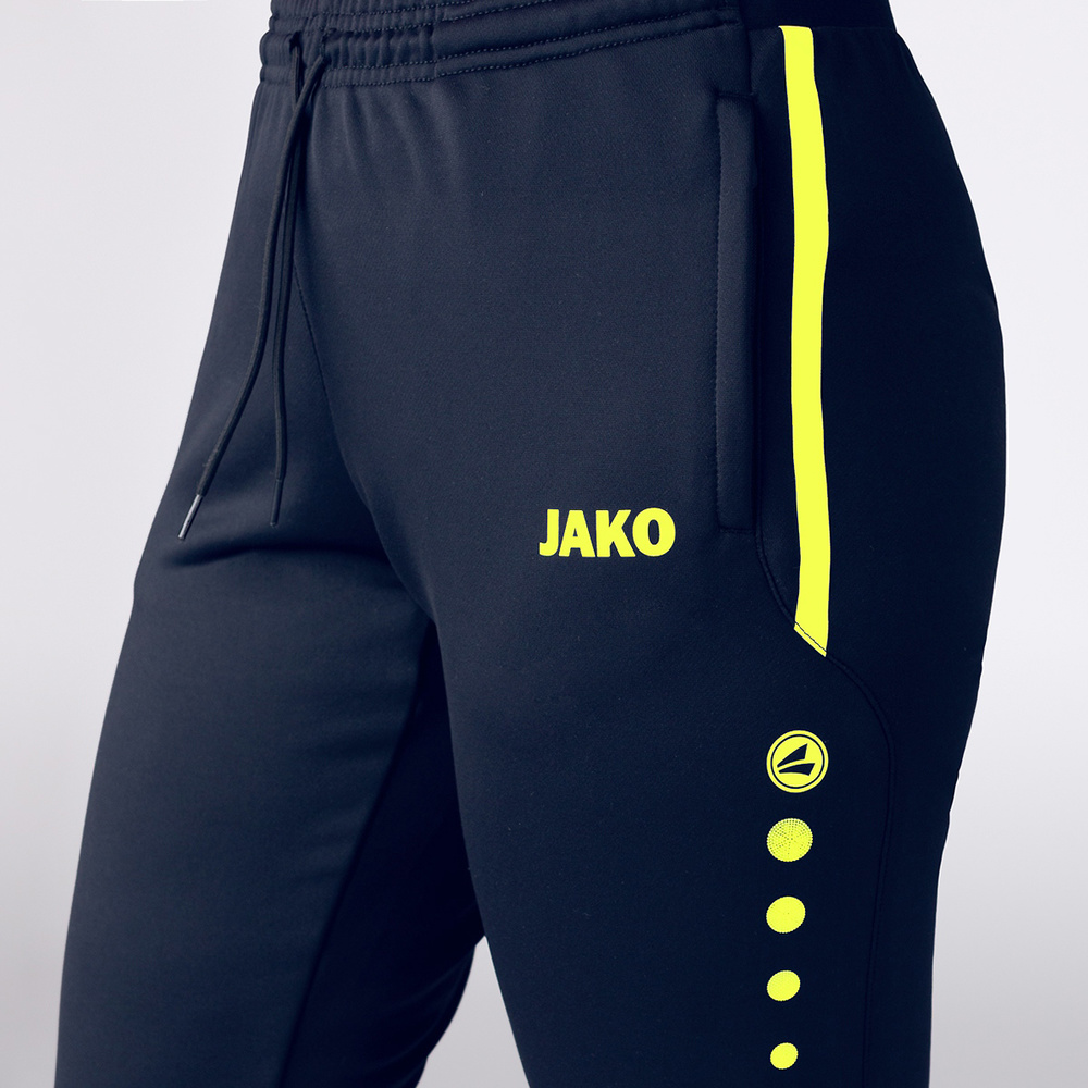 PANTALONES DE ENTRENAMIENTO JAKO ALLROUND, MARINO-AMARILLO NEÓN MUJER. 