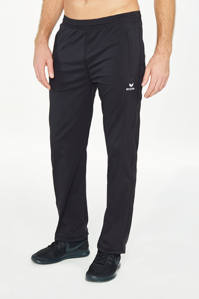 PANTALONES ERIMA ATHLETICS CON CREMALLERA LARGA, NEGRO HOMBRE. 