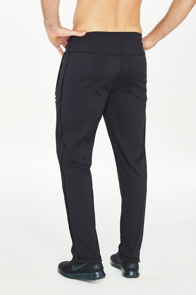 PANTALONES ERIMA ATHLETICS CON CREMALLERA LARGA, NEGRO HOMBRE. 