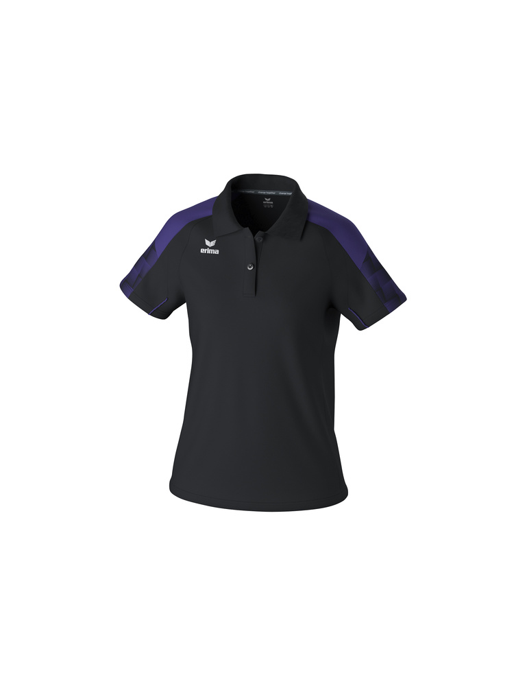 POLO ERIMA EVO STAR, NEGRO-VIOLETA-MUJER 