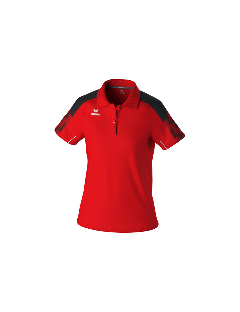 POLO ERIMA EVO STAR, ROJO-NEGRO-MUJER 