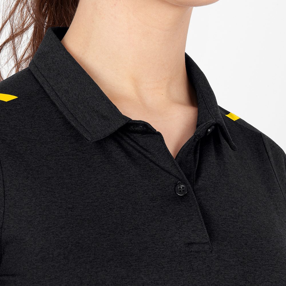 POLO JAKO CHALLENGE, BLACK MELANGE-CITRO WOMEN. 