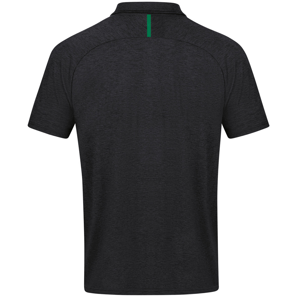 POLO JAKO CHALLENGE, BLACK MELANGE-SPORT GREEN MEN. 