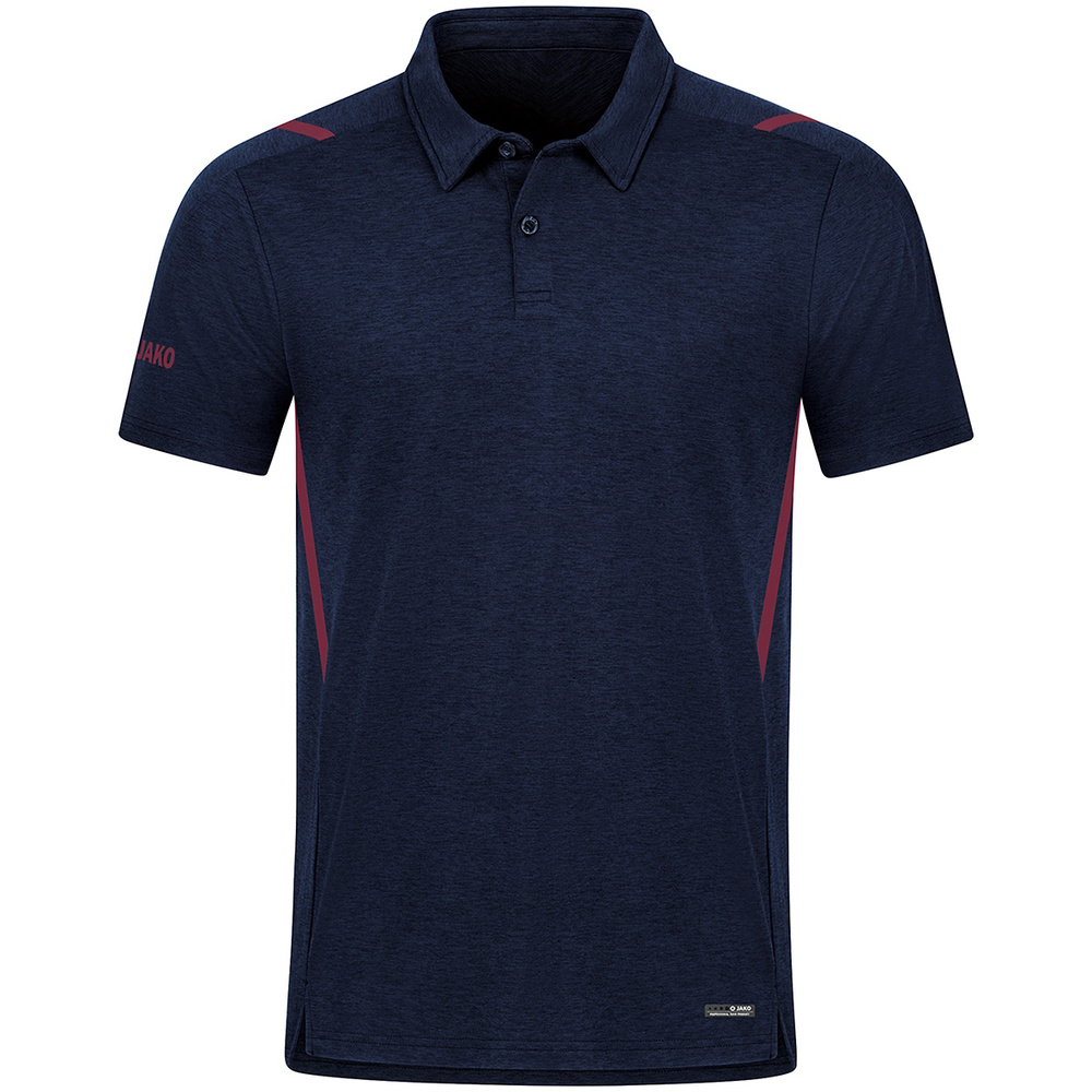 POLO JAKO CHALLENGE, SEABLUE MELANGE-MAROON MEN. 