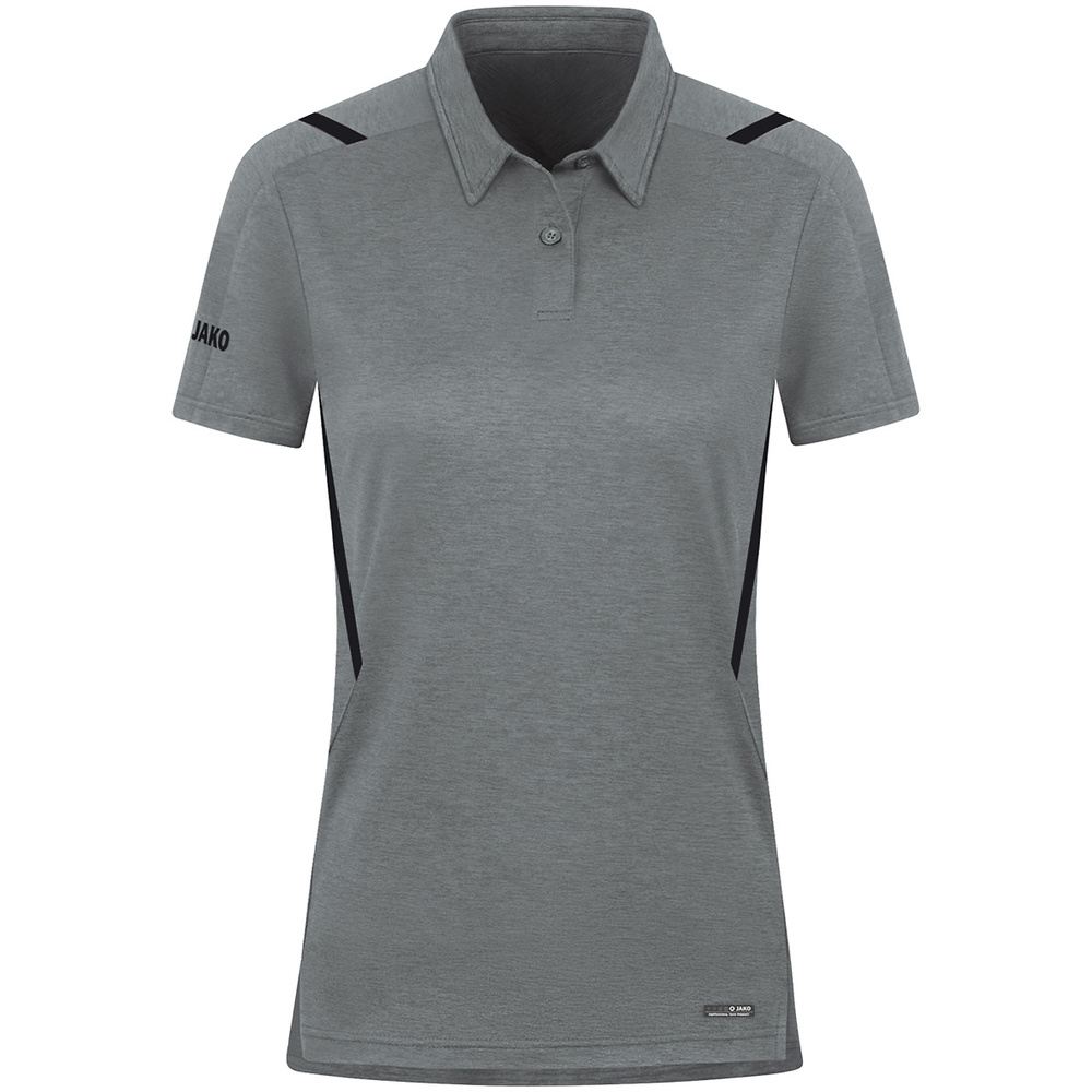 POLO JAKO CHALLENGE, STONE GREY MELANGE-BLACK WOMEN. 