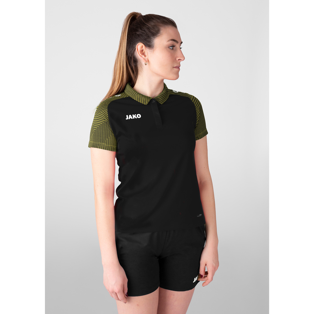 POLO JAKO PERFORMANCE, BLACK-SOFT YELLOW WOMEN. 