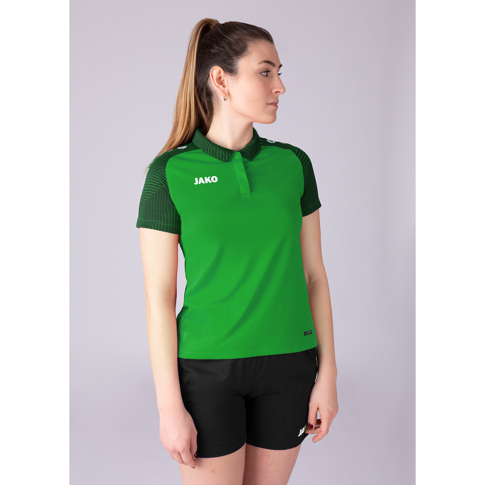 POLO JAKO PERFORMANCE, SOFT GREEN-BLACK WOMEN. 