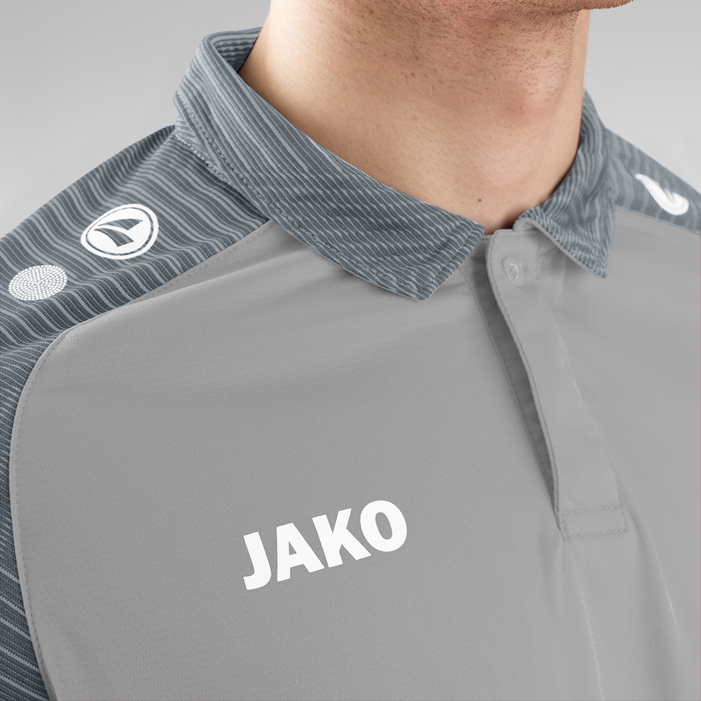 POLO JAKO PERFORMANCE, SOFT GREY-STONEE GREY MEN. 