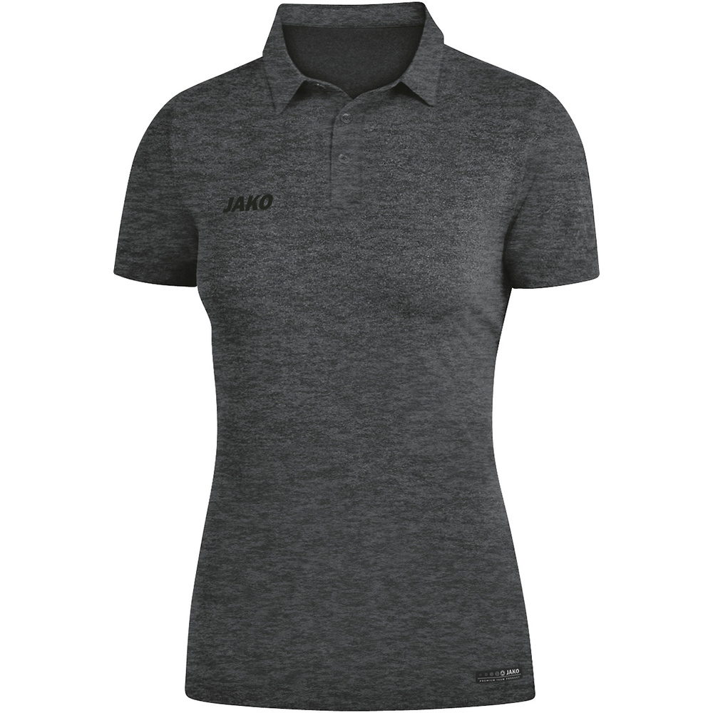 POLO JAKO PREMIUM BASICS, ANTHRACITE MELANGE WOMEN. 