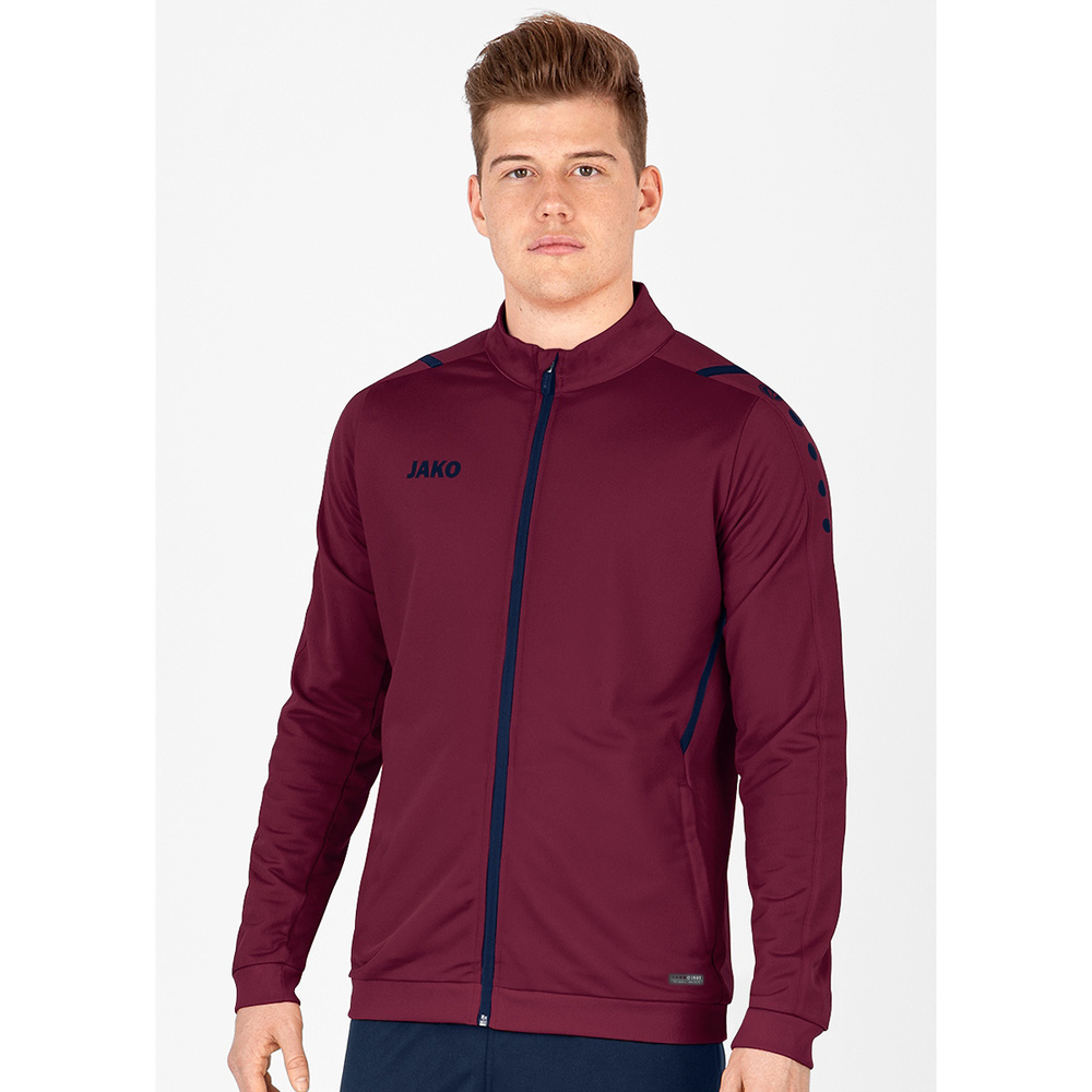 POLYESTER JACKET JAKO CHALLENGE, MAROON-SEABLUE MEN. 