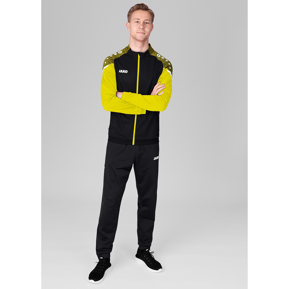 POLYESTER JACKET JAKO PERFORMANCE, BLACK-SOFT YELLOW MEN. 