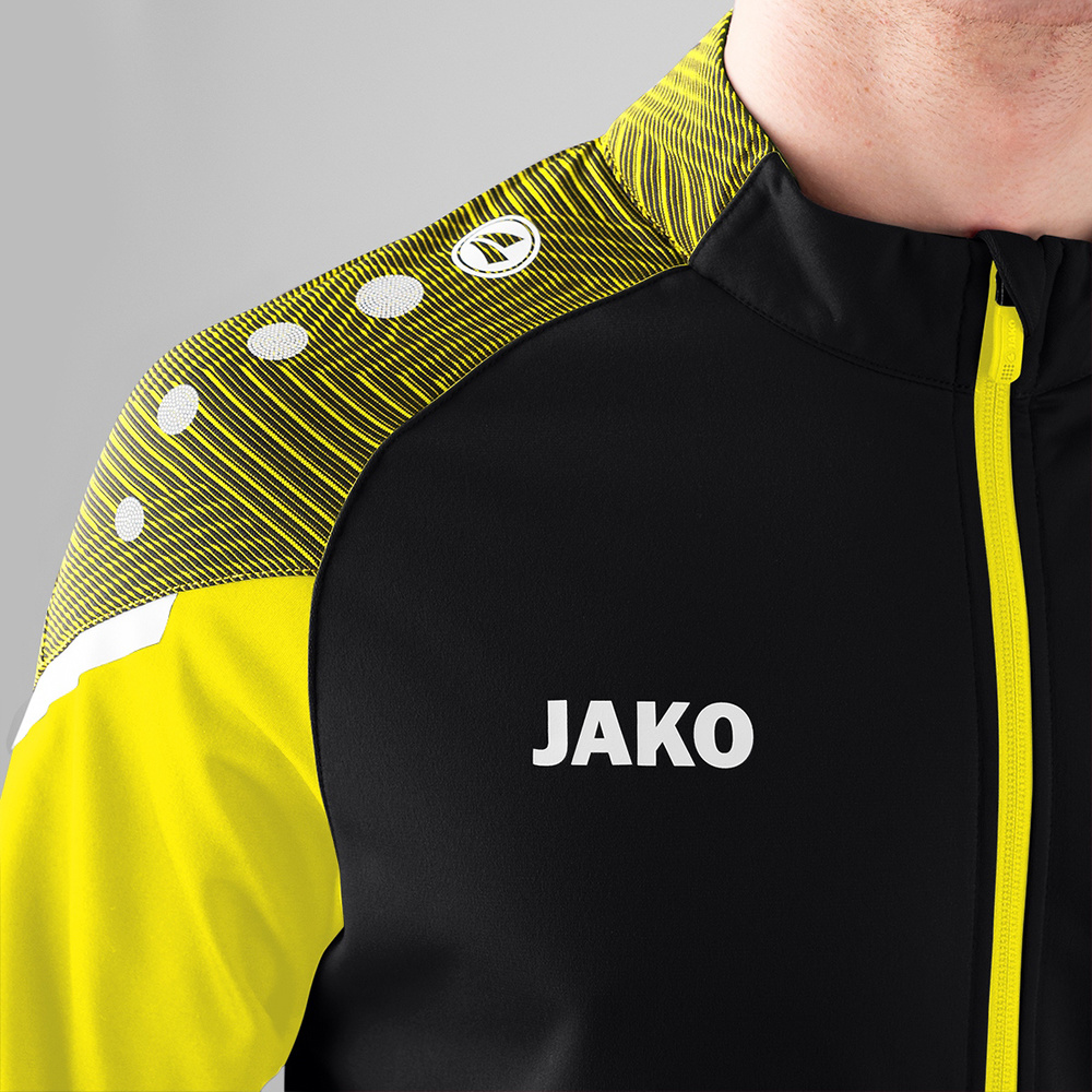 POLYESTER JACKET JAKO PERFORMANCE, BLACK-SOFT YELLOW MEN. 