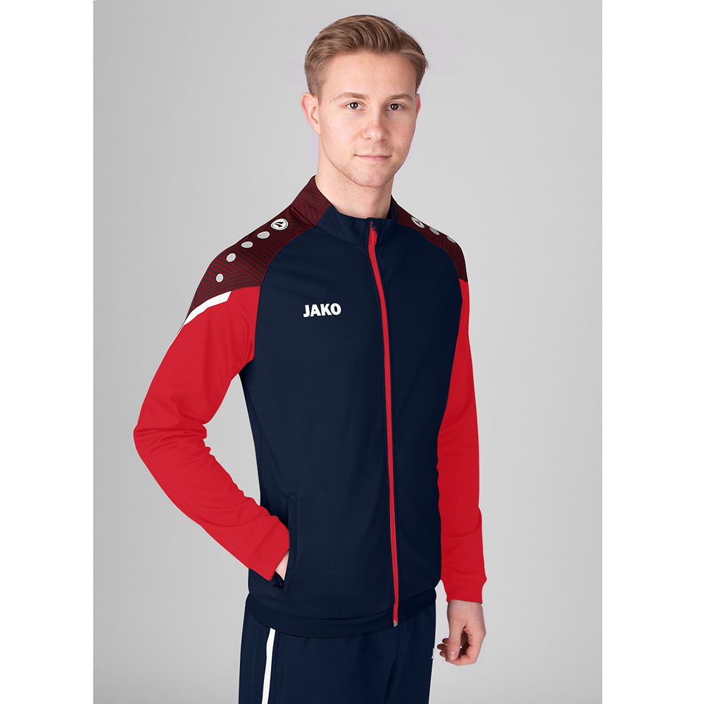 POLYESTER JACKET JAKO PERFORMANCE, SEABLUE-RED MEN. 