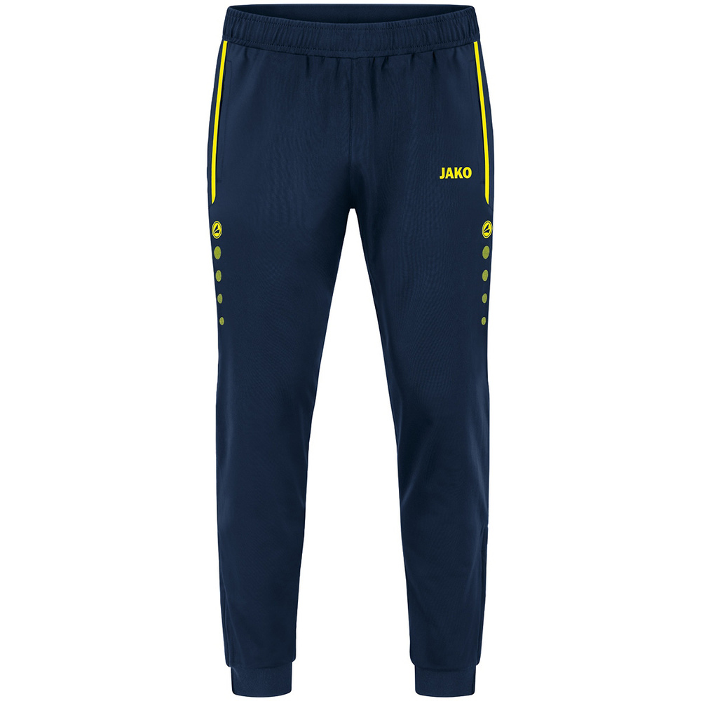 POLYESTER TROUSERS JAKO ALLROUND, SEABLUE-NEON YELLOW KIDS. 