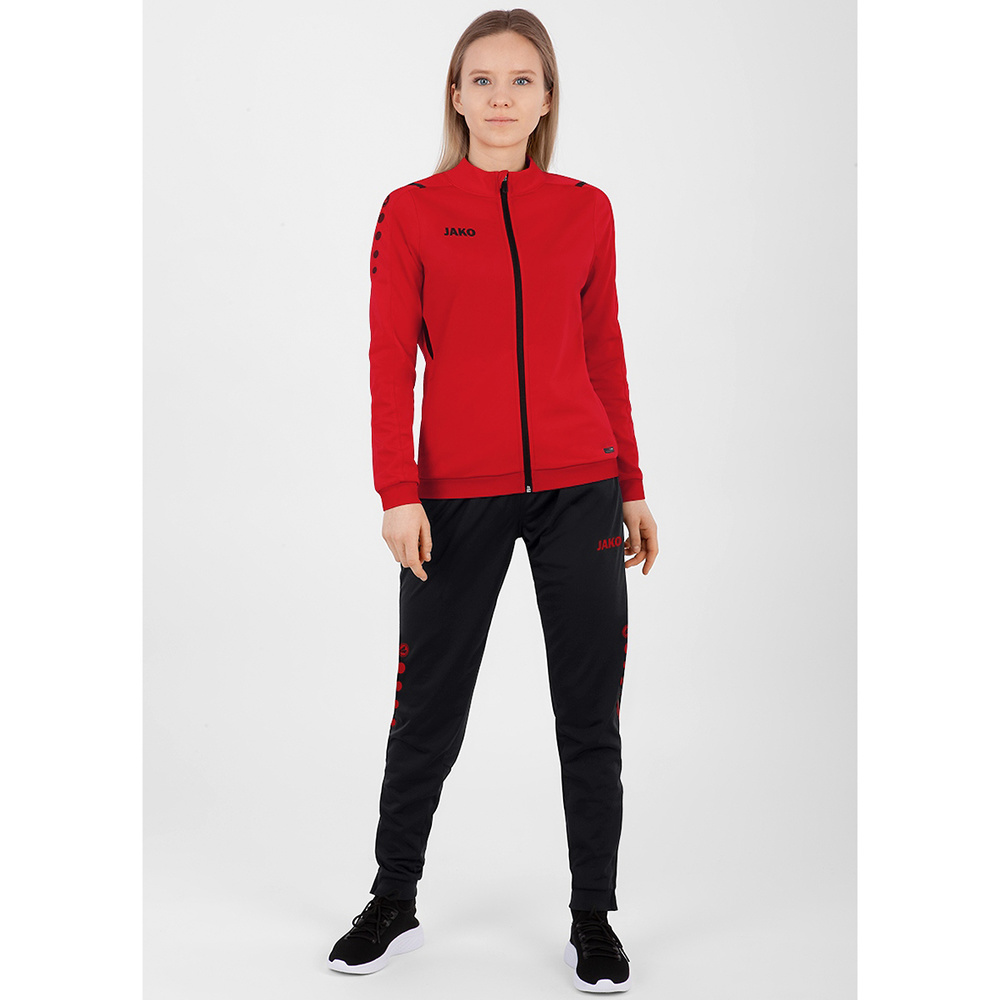 POLYESTER TROUSERS JAKO CHALLENGE, BLACK-RED WOMEN. 