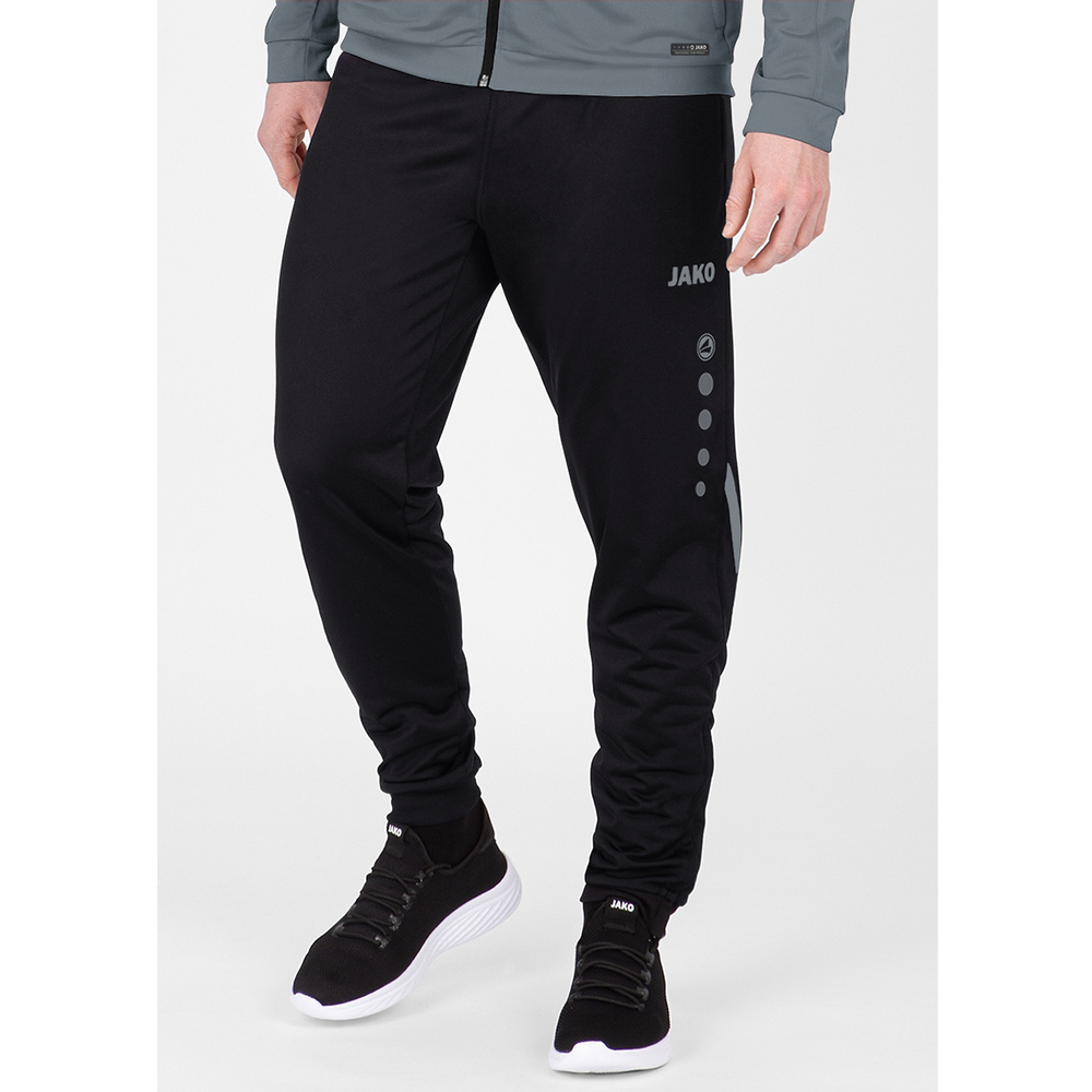 POLYESTER TROUSERS JAKO CHALLENGE, BLACK-STONE GREY KIDS. 