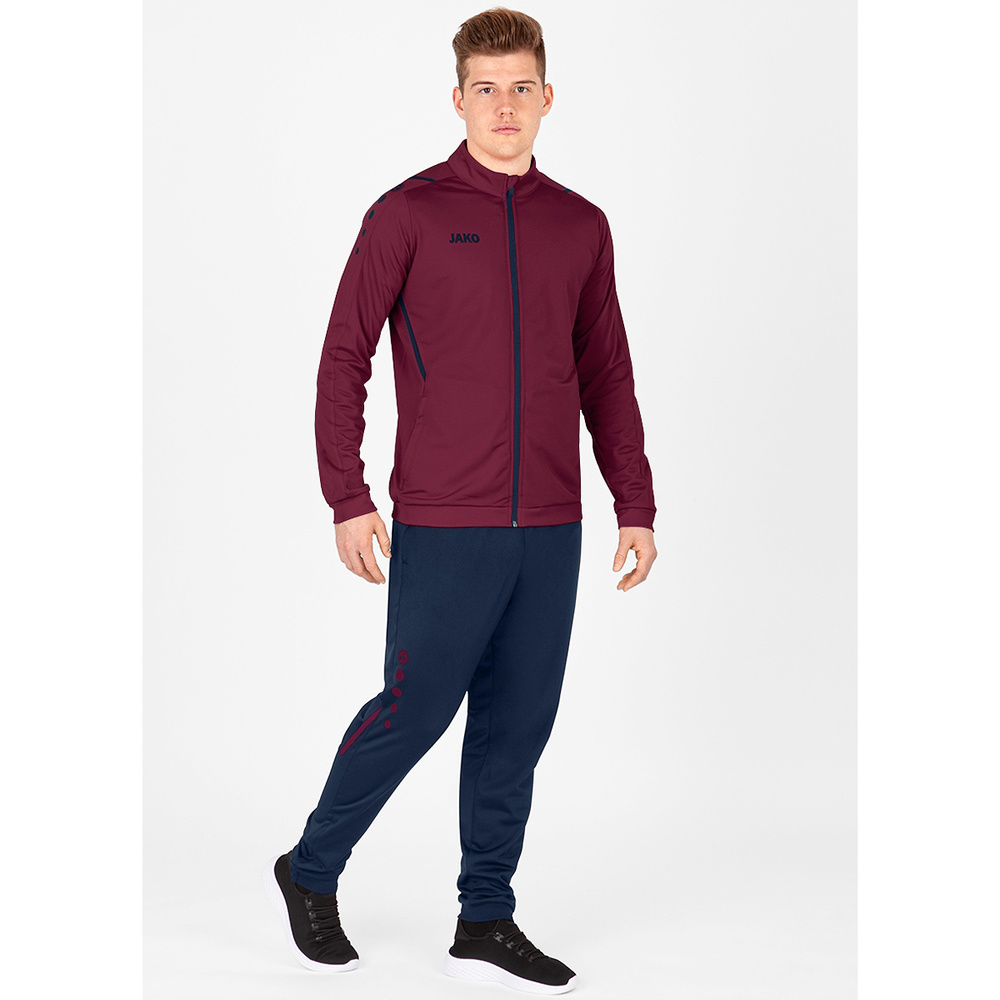 POLYESTER TROUSERS JAKO CHALLENGE, SEABLUE-MAROON MEN. 