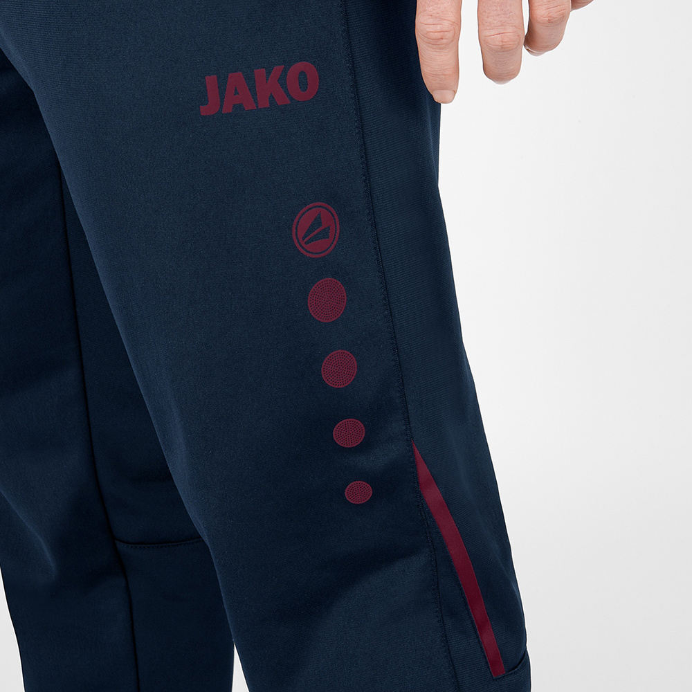 POLYESTER TROUSERS JAKO CHALLENGE, SEABLUE-MAROON MEN. 