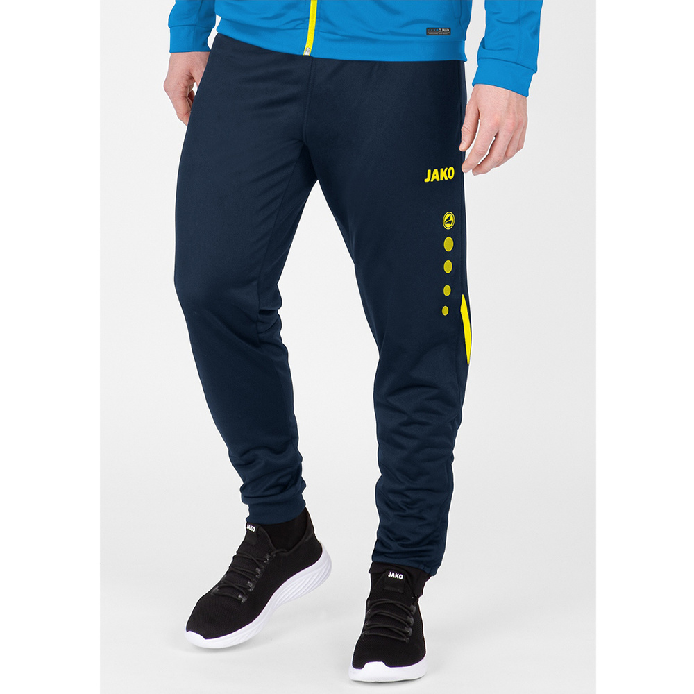 POLYESTER TROUSERS JAKO CHALLENGE, SEABLUE-NEON YELLOW MEN. 