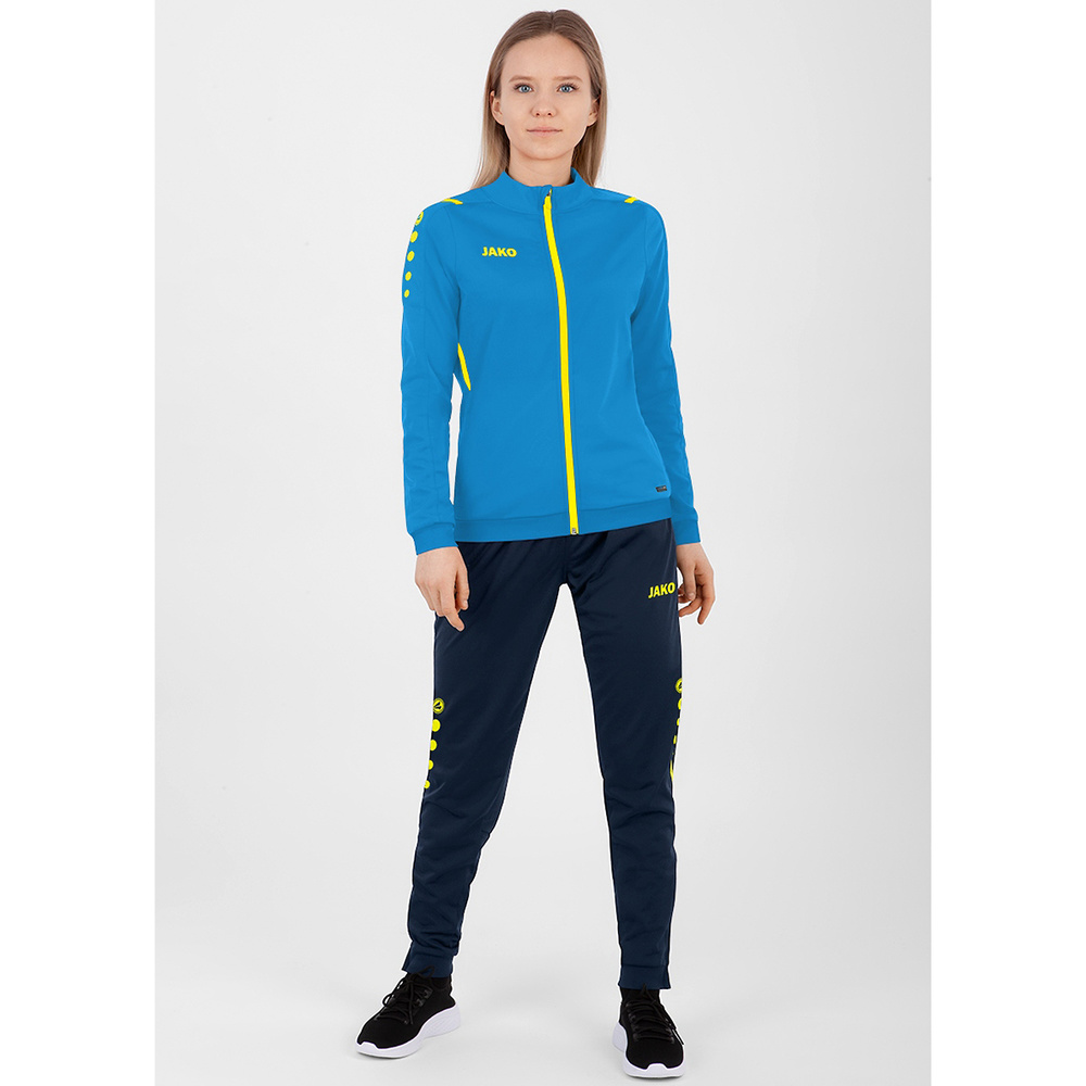 POLYESTER TROUSERS JAKO CHALLENGE, SEABLUE-NEON YELLOW WOMEN. 