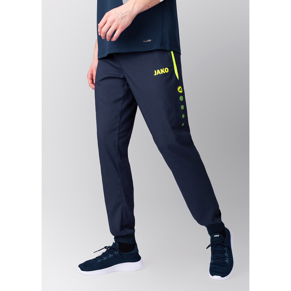 PRESENTATION TROUSERS JAKO ALLROUND, SEABLUE-NEON YELLOW-NEON YELLOW MEN. 