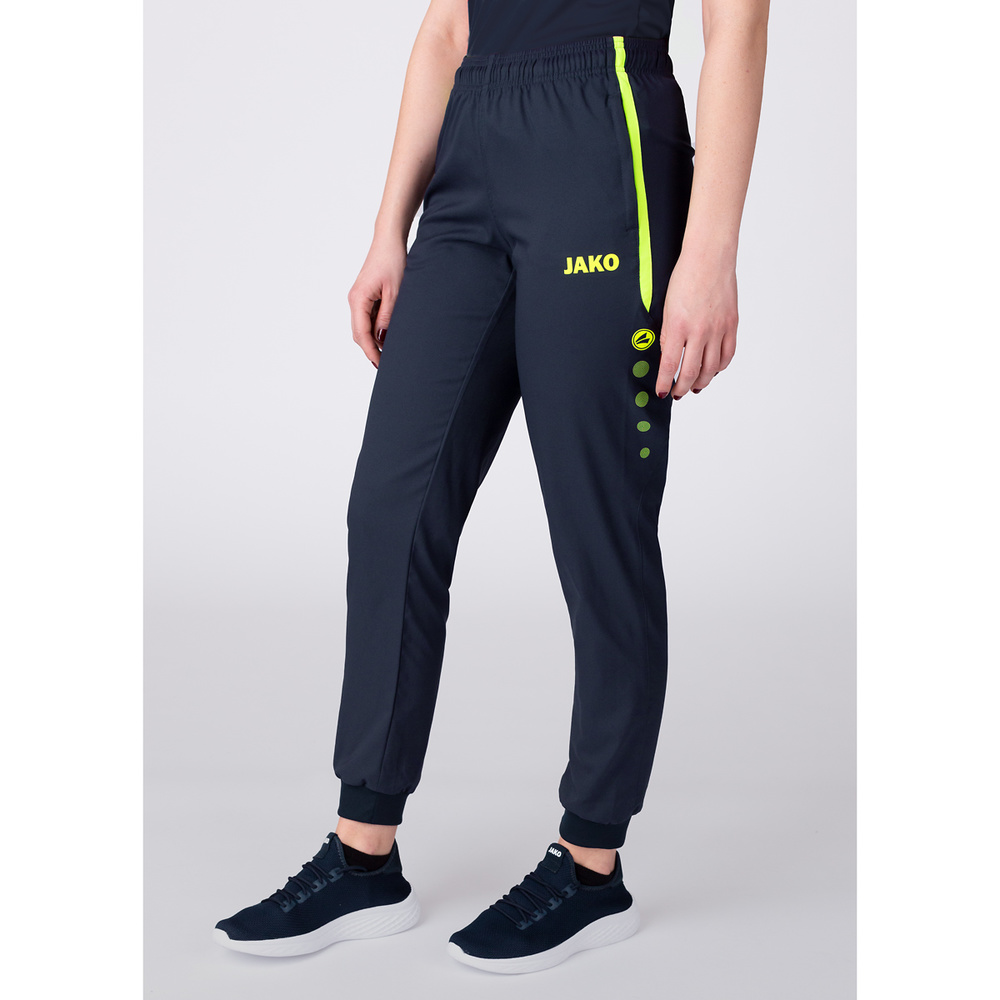 PRESENTATION TROUSERS JAKO ALLROUND, SEABLUE-NEON YELLOW-NEON YELLOW WOMEN. 