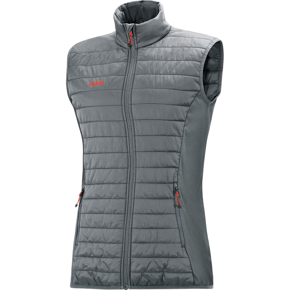 QUILTED VEST JAKO PREMIUM, STONE GREY WOMEN. 