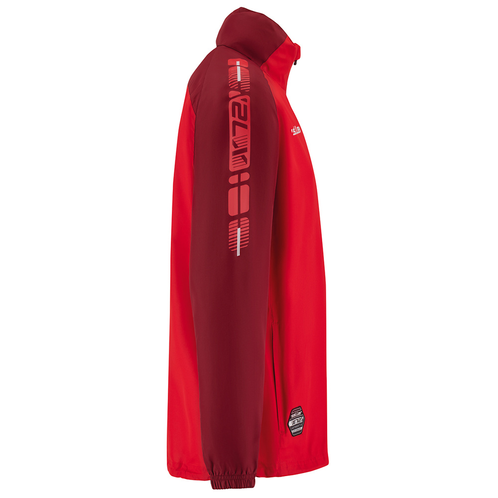 RAIN JACKET SALLERX.72, RED-BORDEAUX-WHITE UNISEX. 