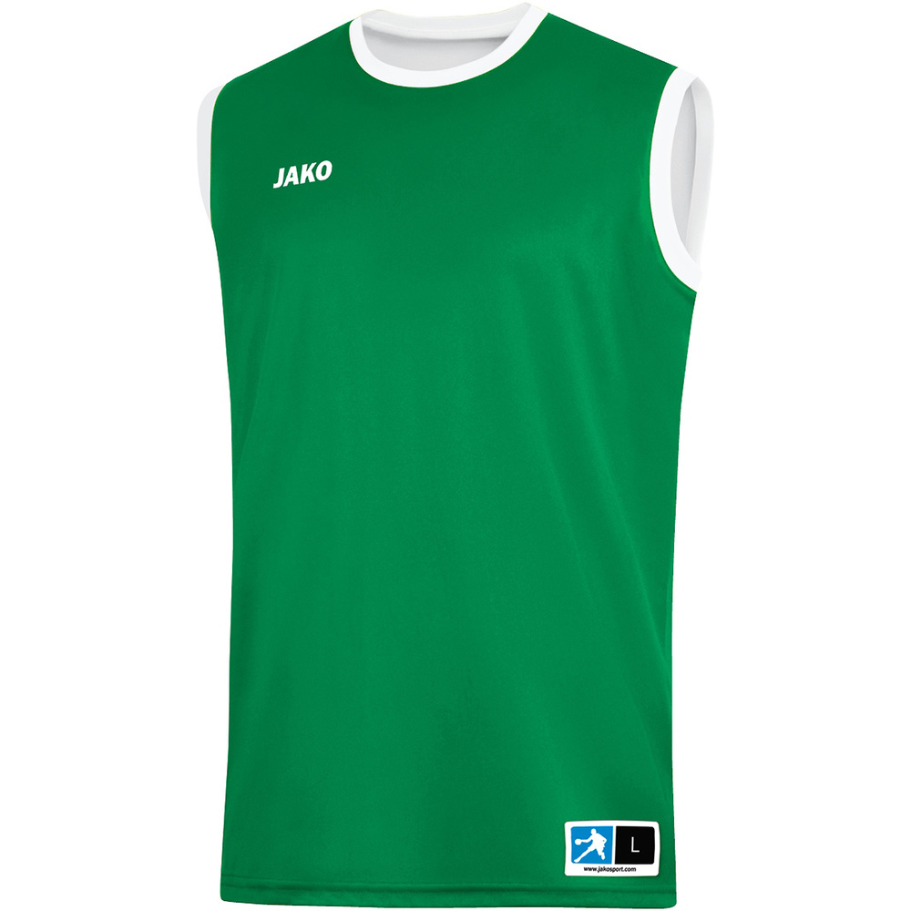 REVERSIBLE JERSEY JAKO CHANGE 2.0, SPORT GREEN-WHITE KIDS. 