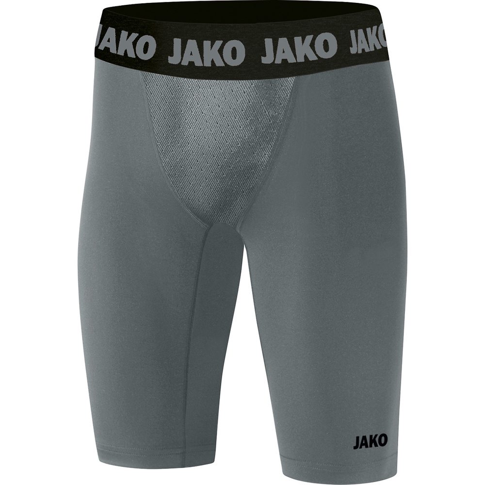 SHORT AJUSTADO JAKO COMPRESSION 2.0, GRIS PIEDRA HOMBRE. 