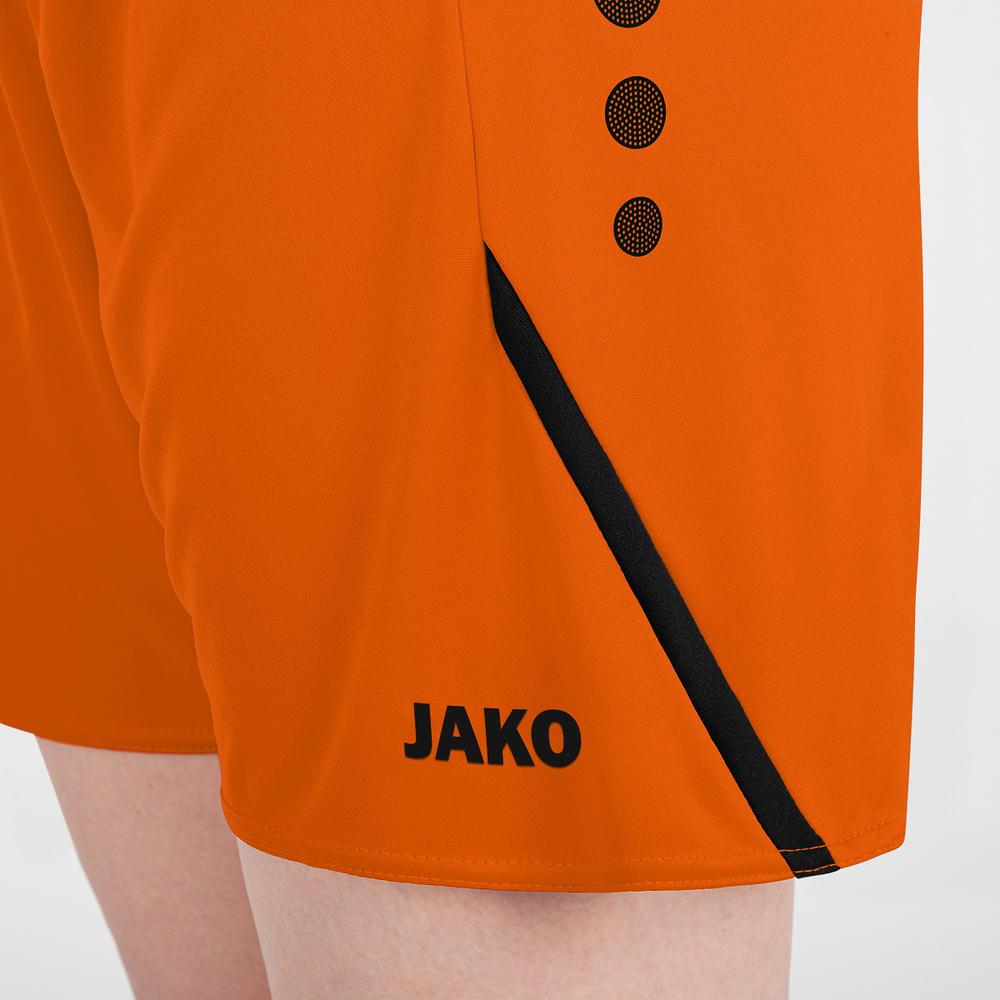 SHORTS JAKO CHALLENGE, NEON ORANGE-BLACK WOMEN. 