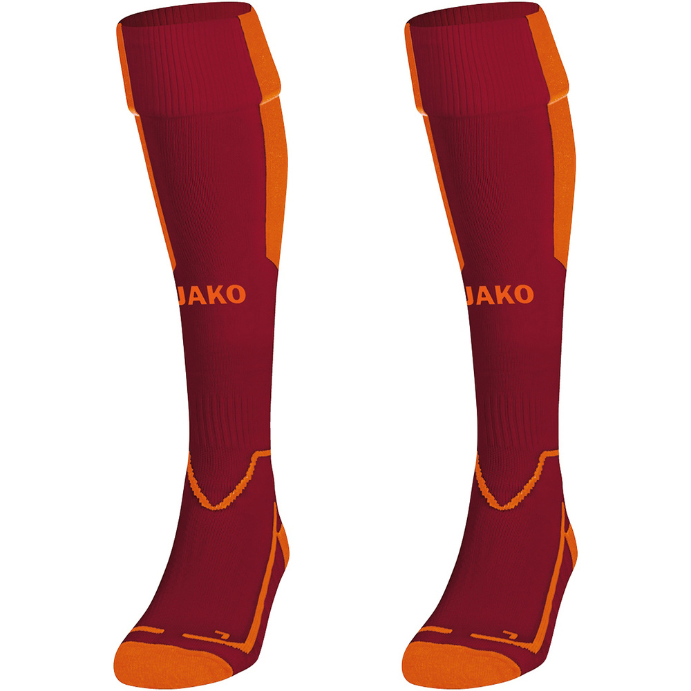 SOCKS JAKO LAZIO, WINE RED-NEON ORANGE. 