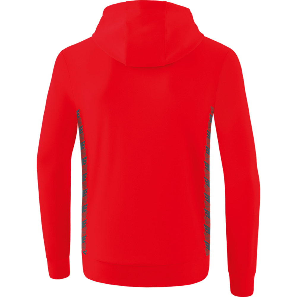 SUDADERA CON CAPUCHA ERIMA ESSENTIAL TEAM, ROJA-GRIS PIZARRA HOMBRE. 