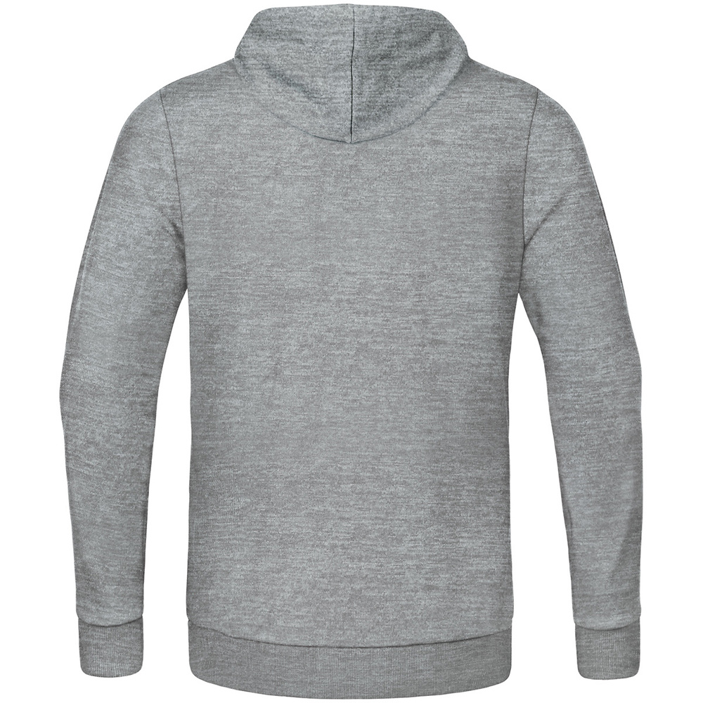 SUDADERA CON CAPUCHA JAKO BASE, GRIS MELANGE NIÑO. 