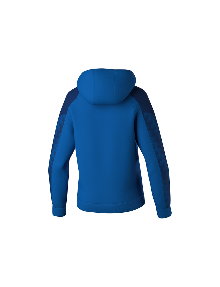 SUDADERA ERIMA EVO STAR CON CAPUCHA, ROYAL-MARINO-MUJER 