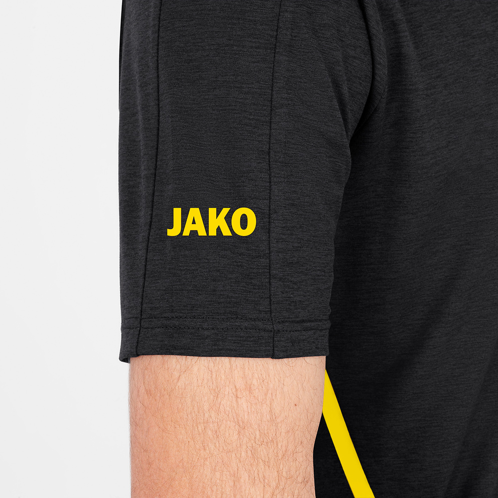 T-SHIRT JAKO CHALLENGE, BLACK MELANGE-CITRO KIDS. 