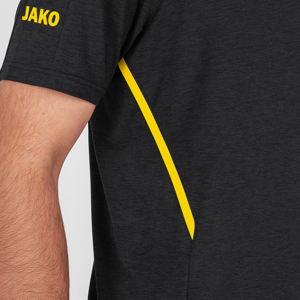 T-SHIRT JAKO CHALLENGE, BLACK MELANGE-CITRO KIDS. 