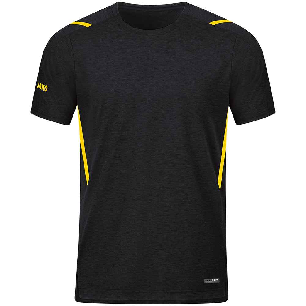 T-SHIRT JAKO CHALLENGE, BLACK MELANGE-CITRO MEN. 