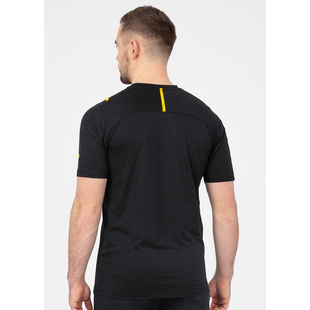 T-SHIRT JAKO CHALLENGE, BLACK MELANGE-CITRO MEN. 