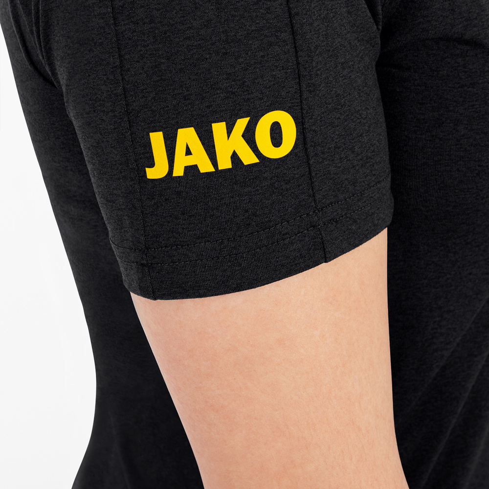 T-SHIRT JAKO CHALLENGE, BLACK MELANGE-CITRO WOMEN. 