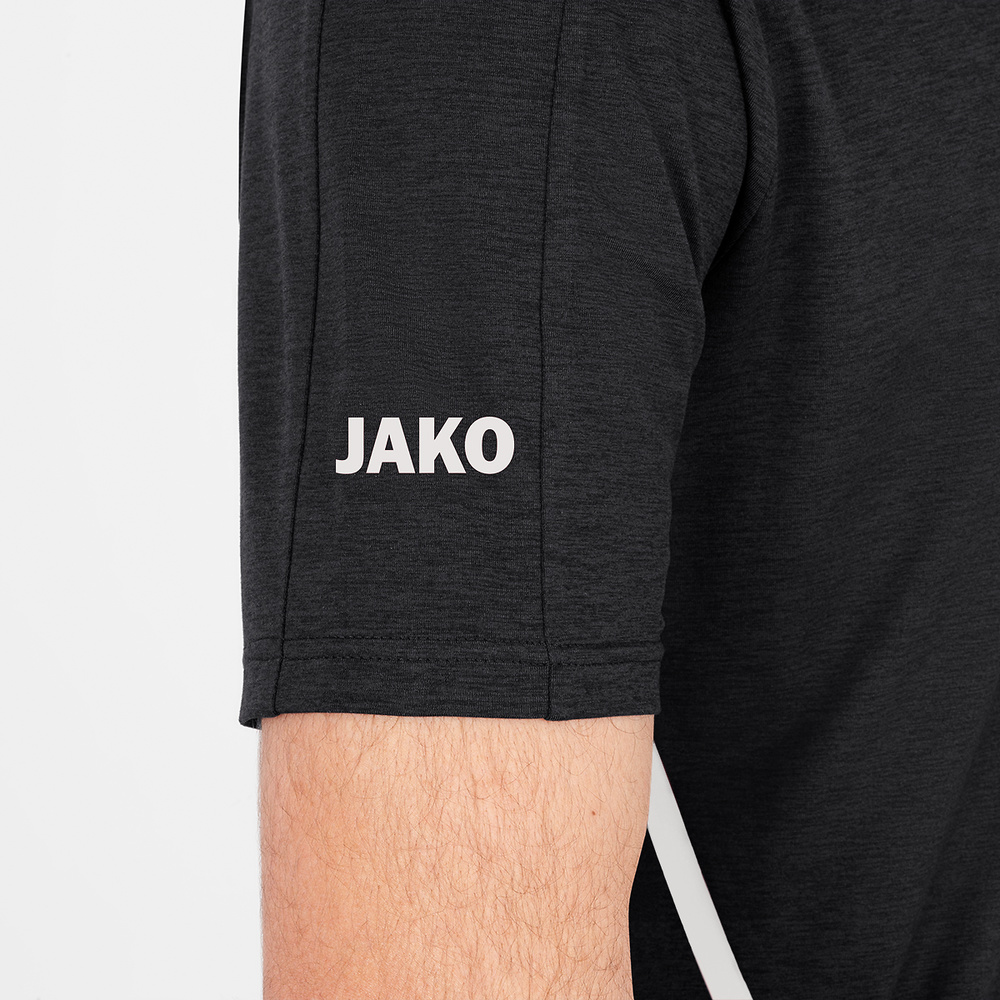 T-SHIRT JAKO CHALLENGE, BLACK MELANGE-WHITE KIDS. 