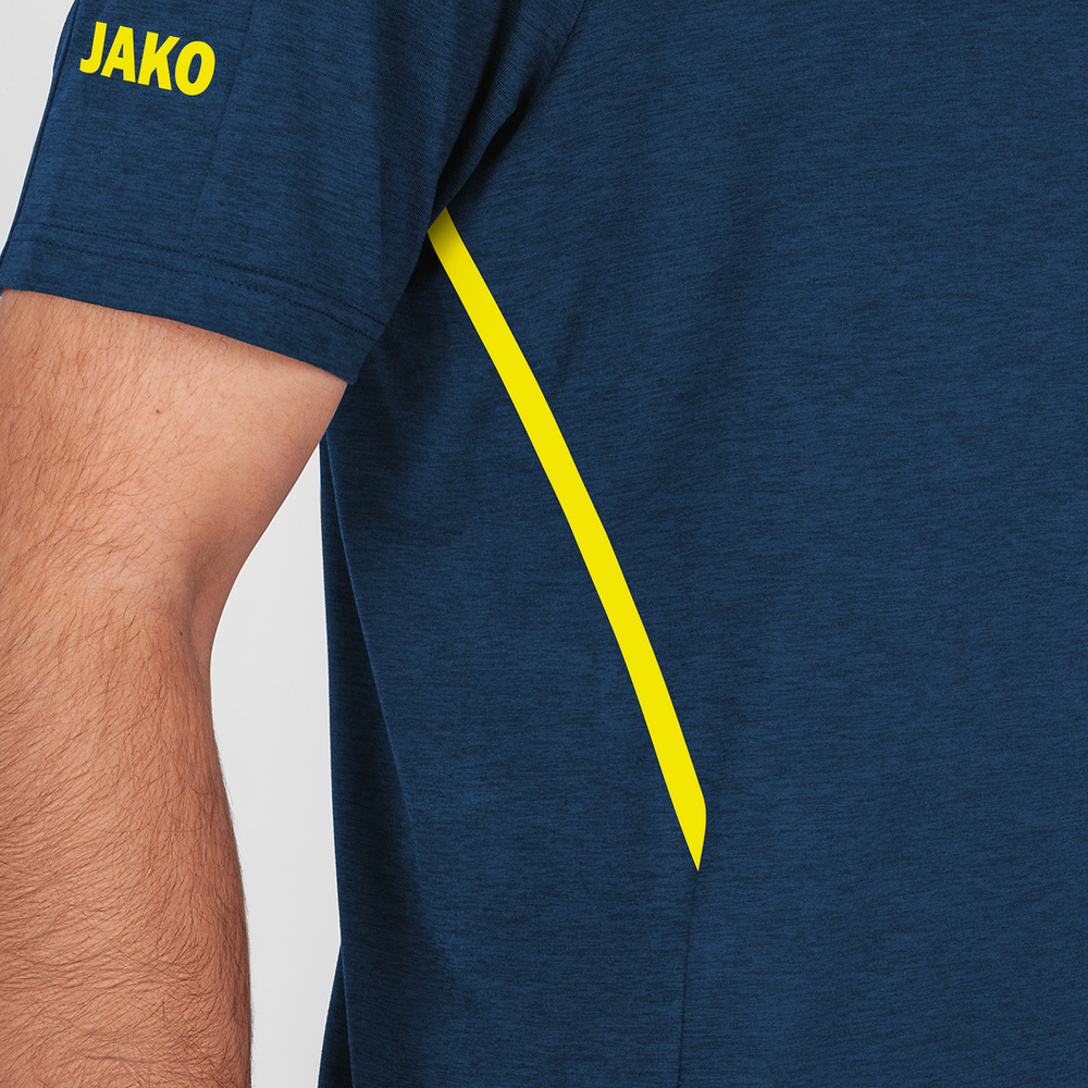 T-SHIRT JAKO CHALLENGE, SEABLUE MELANGE-AMARILLA NEÓN MEN. 