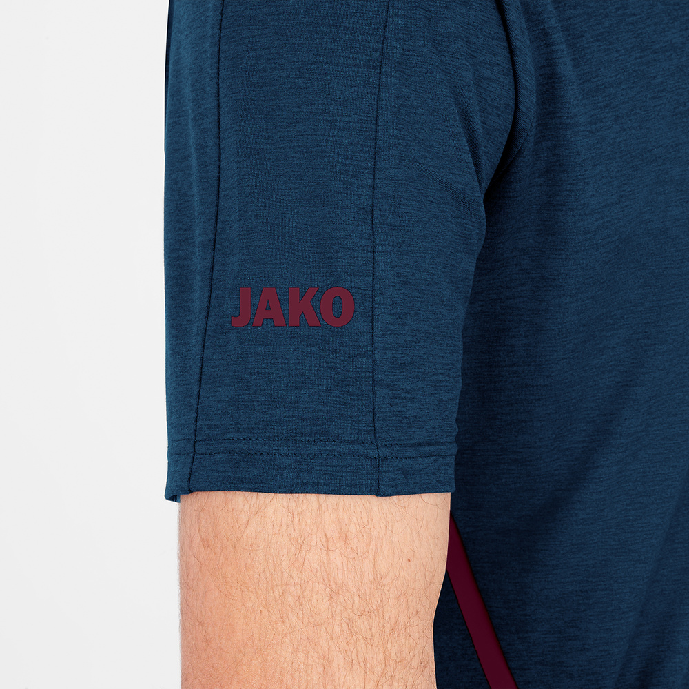 T-SHIRT JAKO CHALLENGE, SEABLUE MELANGE-MAROON KIDS. 