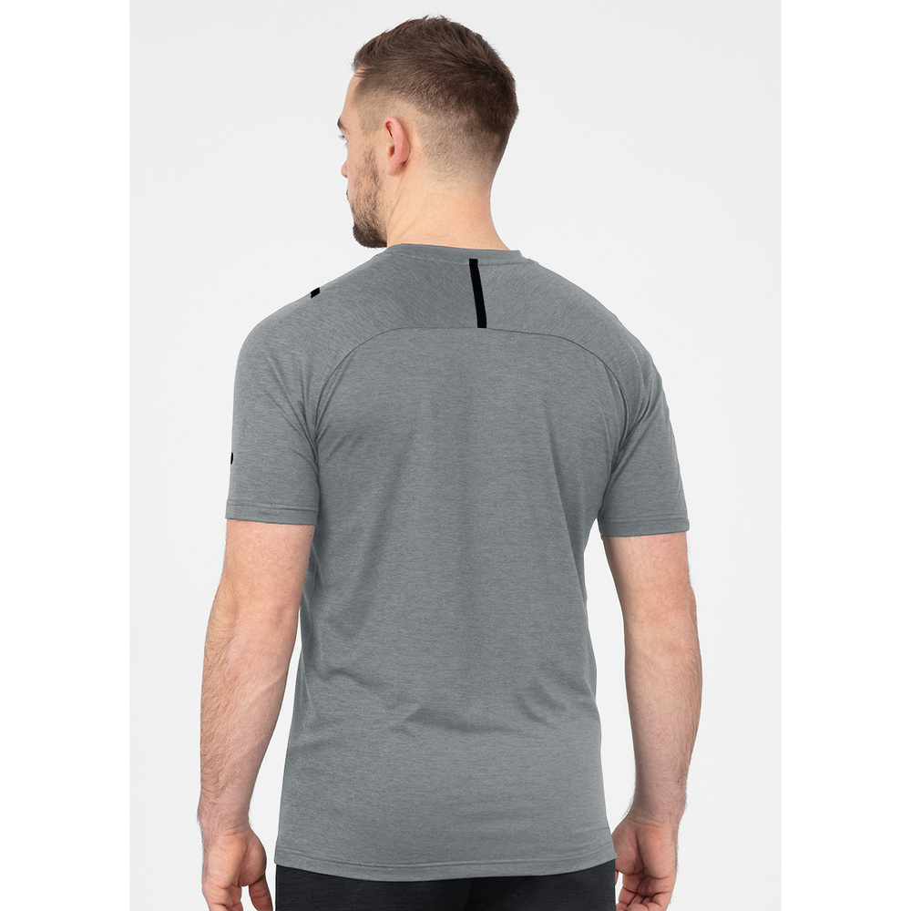 T-SHIRT JAKO CHALLENGE, STONE GREY MELANGE-BLACK MEN. 