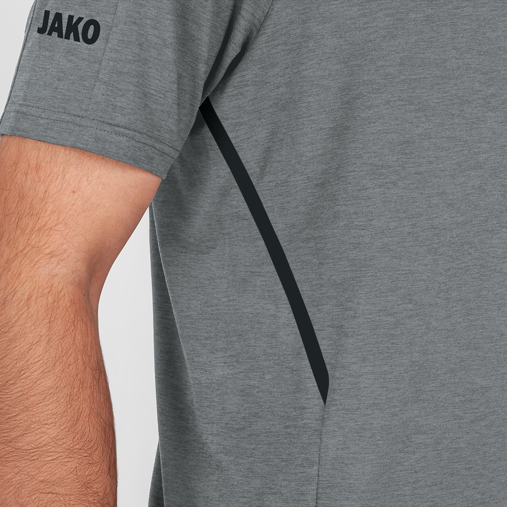 T-SHIRT JAKO CHALLENGE, STONE GREY MELANGE-BLACK MEN. 