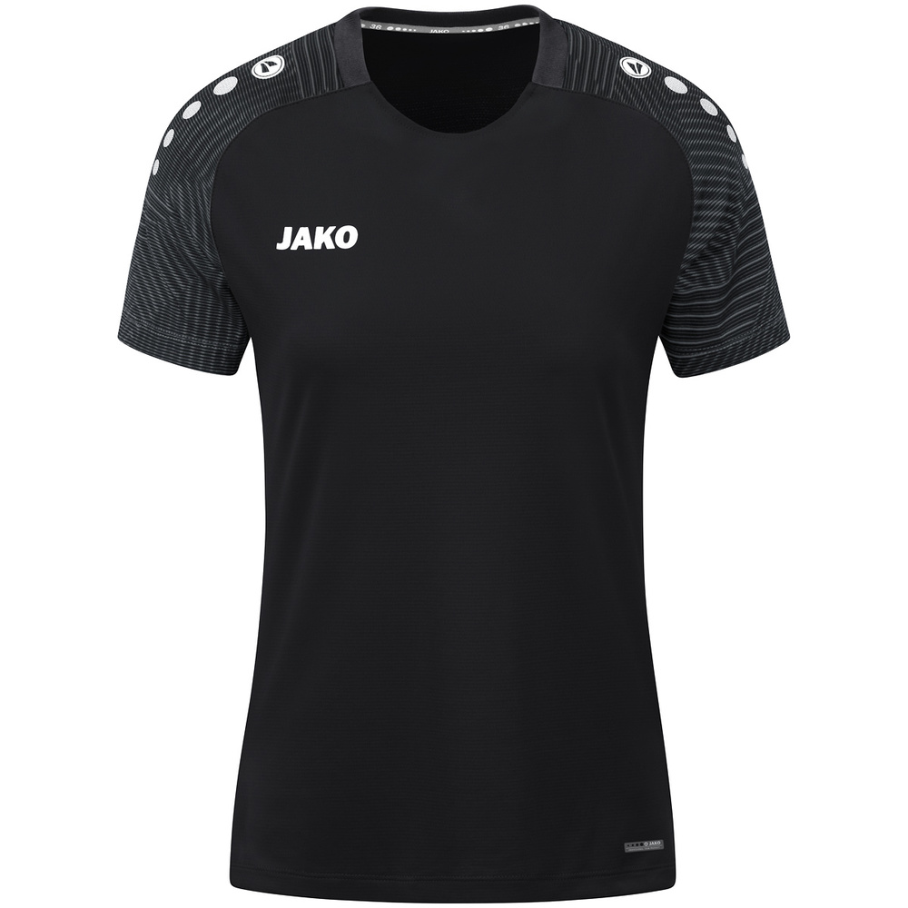 T-SHIRT JAKO PERFORMANCE, BLACK-ANTHRA LIGHT WOMEN. 